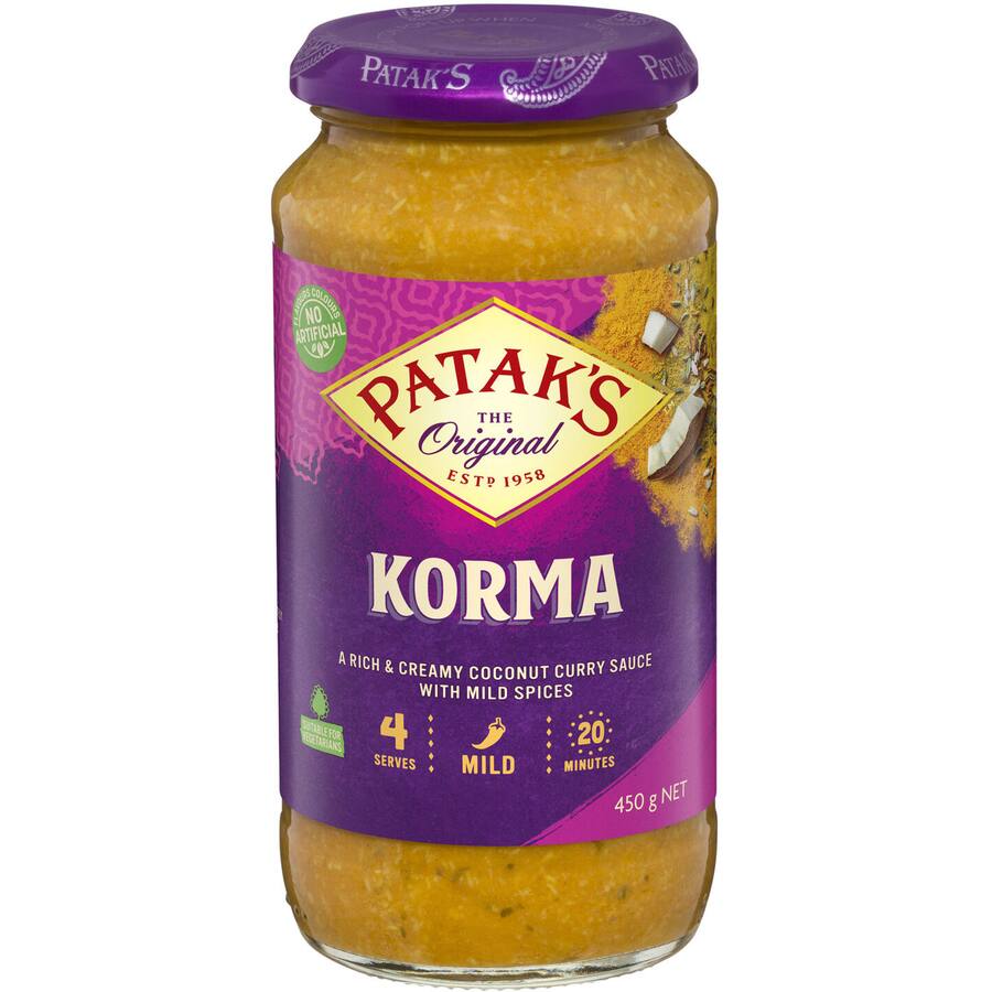 Pataks Recipe Base Korma Rich Creamy Coconut Mild