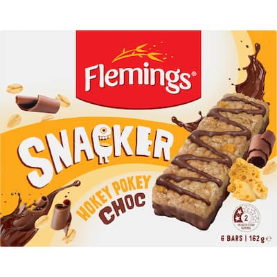 flemings snacker muesli bars hokey pokey