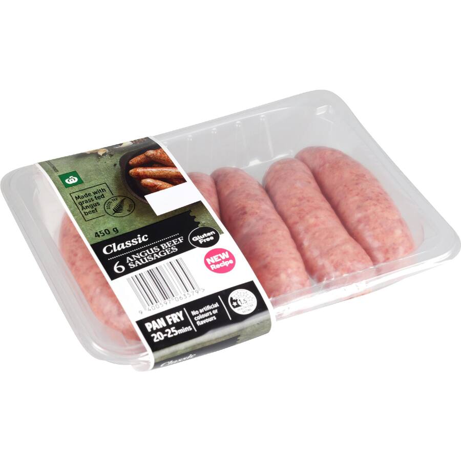 Woolworths Sausages Angus Beef