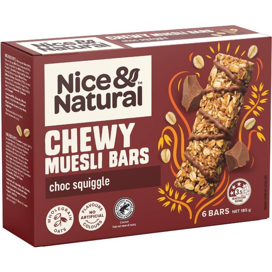 Nice & Natural Chewy Muesli Bars Choc Squiggle