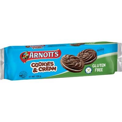 arnott's biscuits cookies & cream gluten free