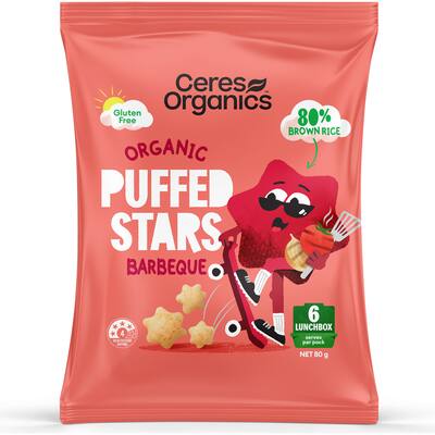 ceres organics brown rice chips puffed stars bbq