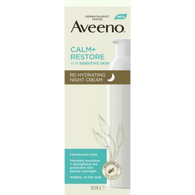 aveeno night face cream moisturiser calm & restore