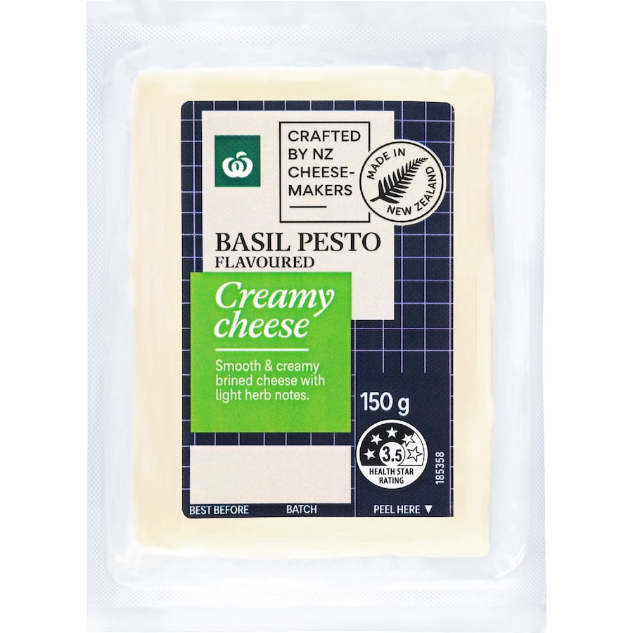 Woolworths Creamy Cheese Basil Pesto Flavoured