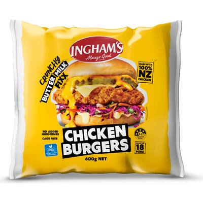 inghams chicken burgers crunchy fixx buttermilk