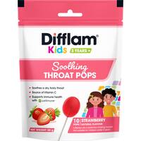 Difflam Kids Throat Pops Soothing Strawberry 3 Years +