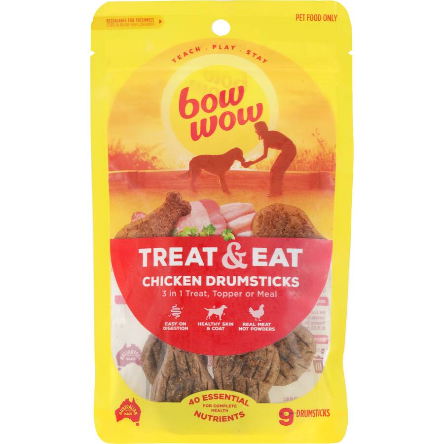 Bow Wow Treat & Eat Dog Treats Chicken Drumsticks
