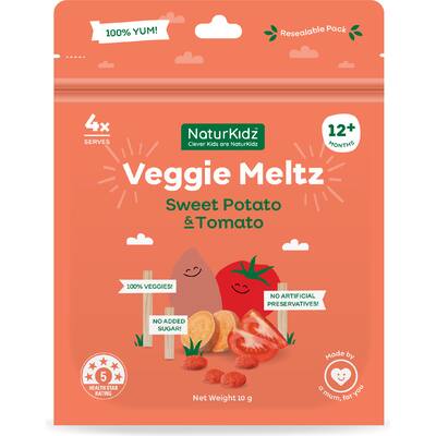naturkidz veggie meltz baby snacks sweet potato & tomato