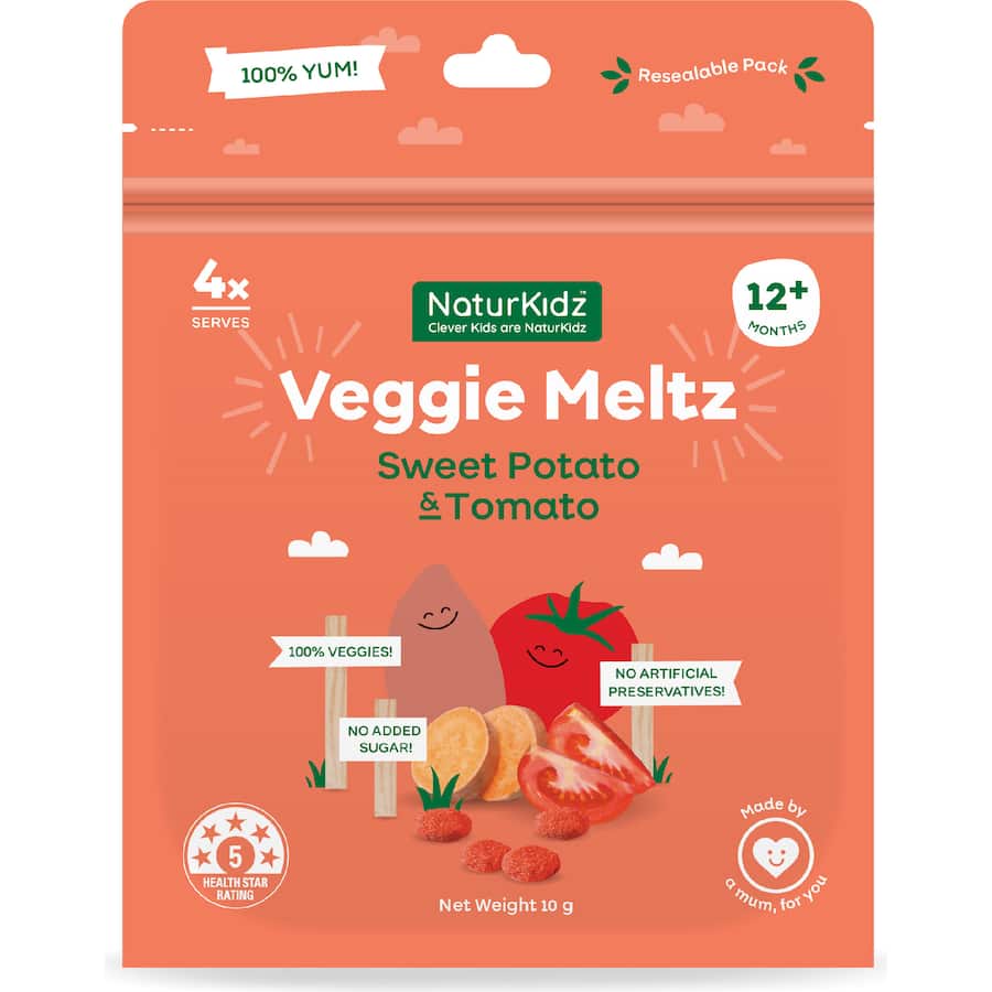 Naturkidz Veggie Meltz Baby Snacks Sweet Potato & Tomato