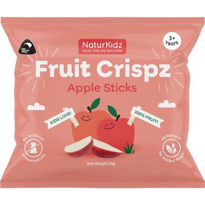 naturkidz fruit crispz baby snacks apple sticks