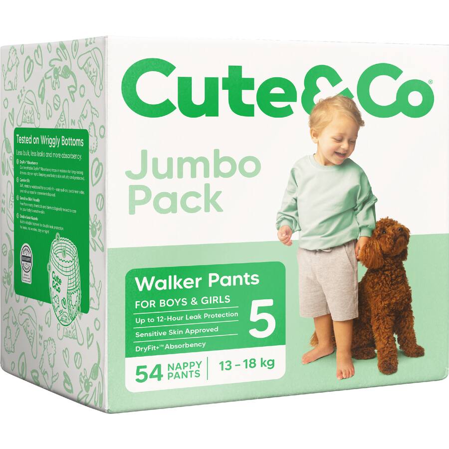 Cute & Co Nappy Pants Walker Boys & Girls 13-18Kg Size 5
