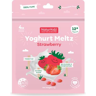 naturkidz yoghurt meltz baby snacks strawberry