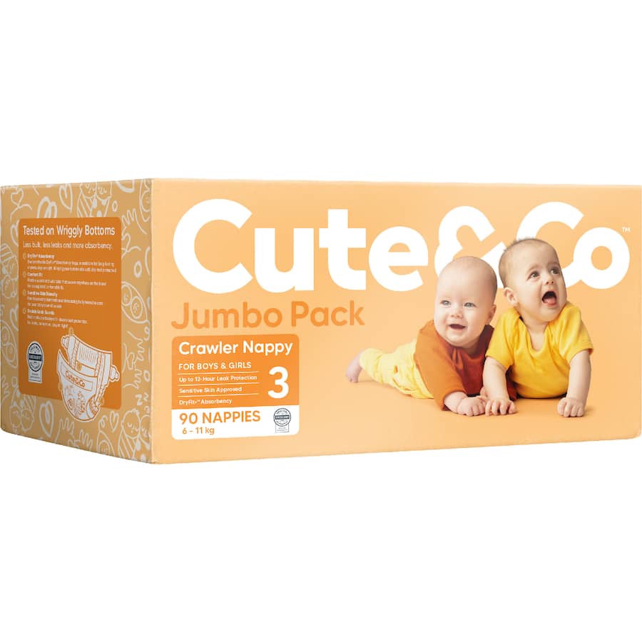 Cute & Co Nappies Crawler Boys & Girls 6-11Kg Size 3