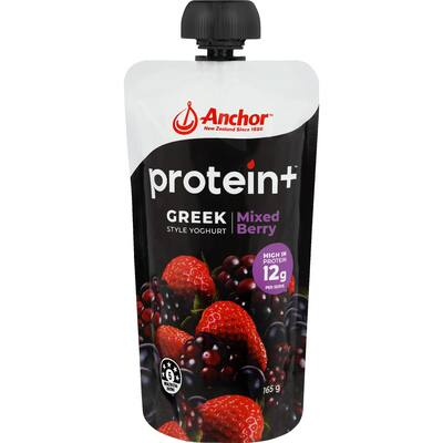 anchor protein plus yoghurt pouch mixed berry