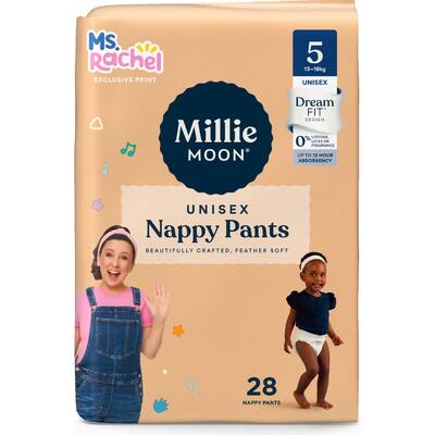 millie moon luxury nappy pants boys & girls 13-18kg size 5