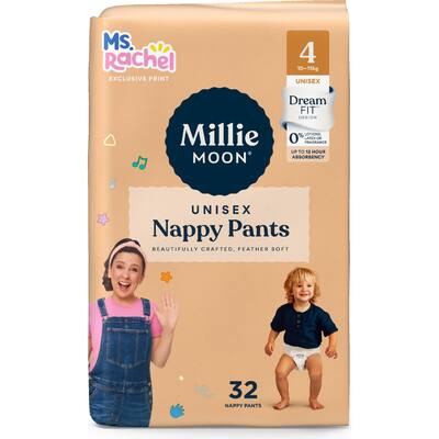 millie moon luxury nappy pants boys & girls 10-15kg size 4
