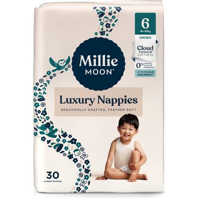 millie moon nappies junior boys & girls 16+ kg size 6