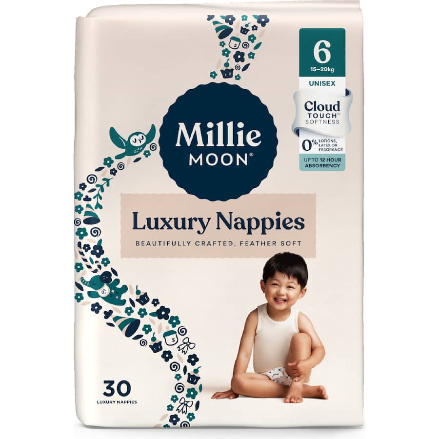 Millie Moon Nappies Junior Boys & Girls 16+ Kg Size 6