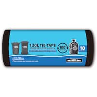 Big Black Sacks Rubbish Bags 100% Recycled Tie Tape 120l