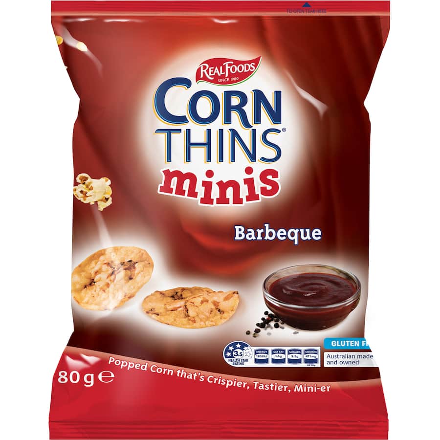 Real Foods Corn Thins Barbeque Minis