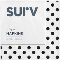surv napkins black polka dot 1 ply