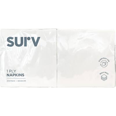 surv napkins everyday white 1 ply