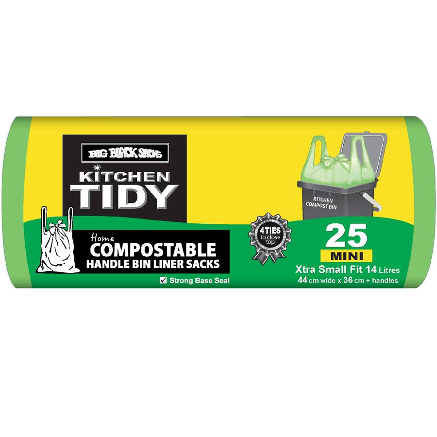 Big Black Sacks Kitchen Tidy Liners Compostable Mini