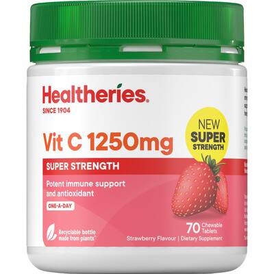 healtheries vitamin c 1250mg strawberry chewable tablets