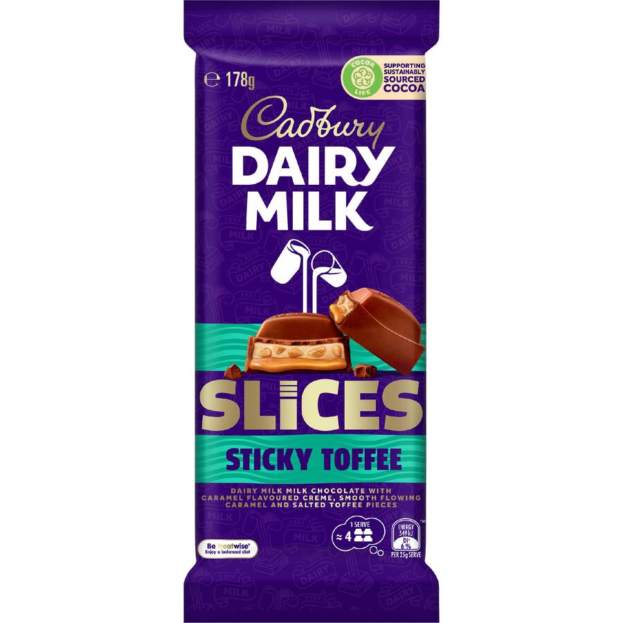 Cadbury Slices Chocolate Sticky Toffee