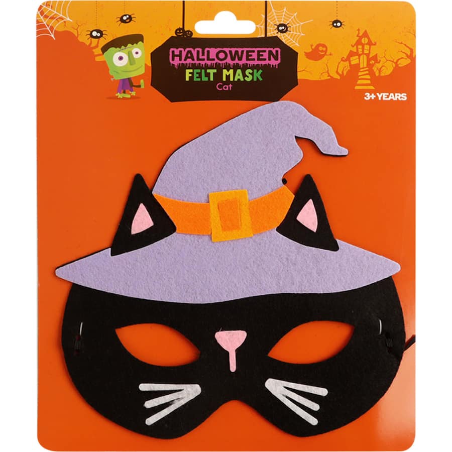 Woolworths Halloween Costume Kids Felt Mask Cat