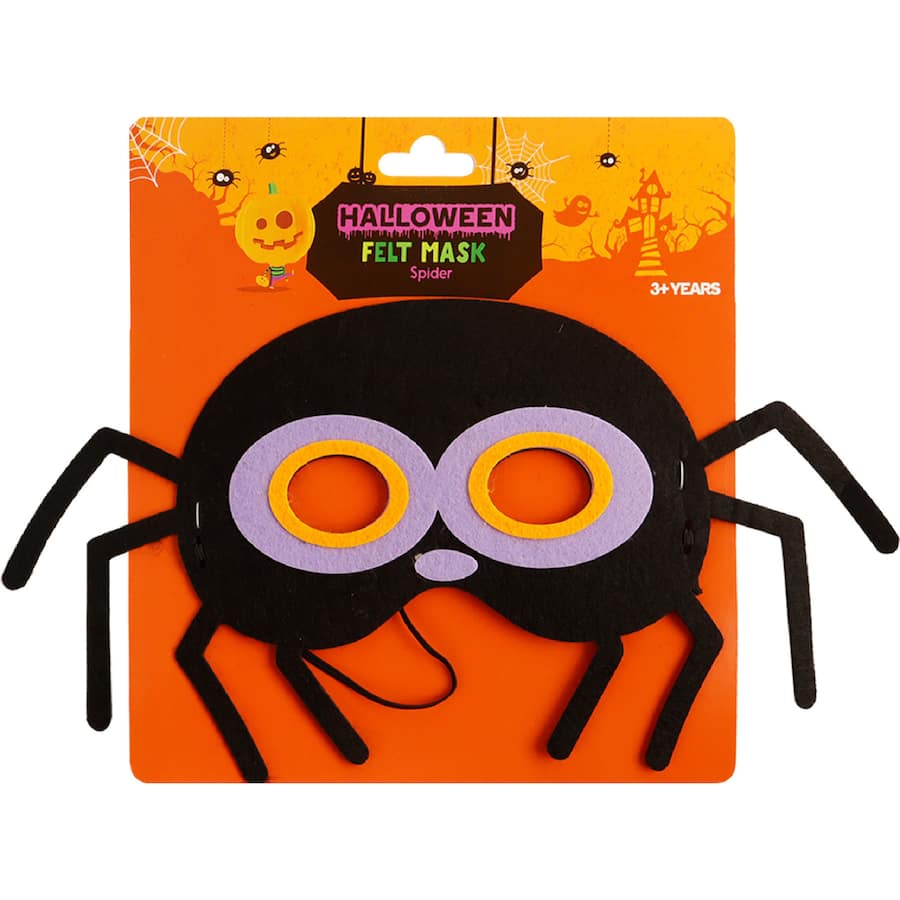 Woolworths Halloween Costume Kids Felt Mask Spider