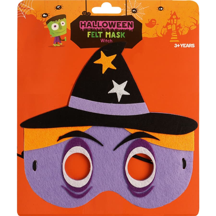 Woolworths Halloween Mask Kids Felt Mask Witch