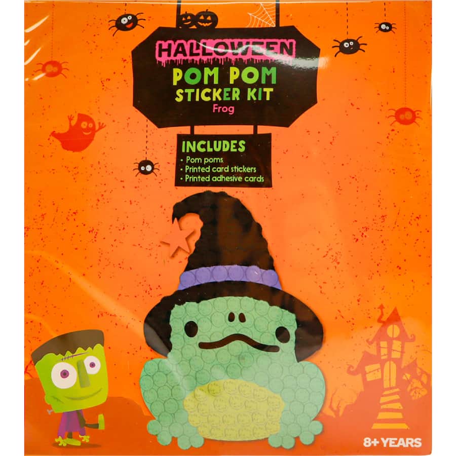 Woolworths Halloween Pom Pom Sticker Kit Frog