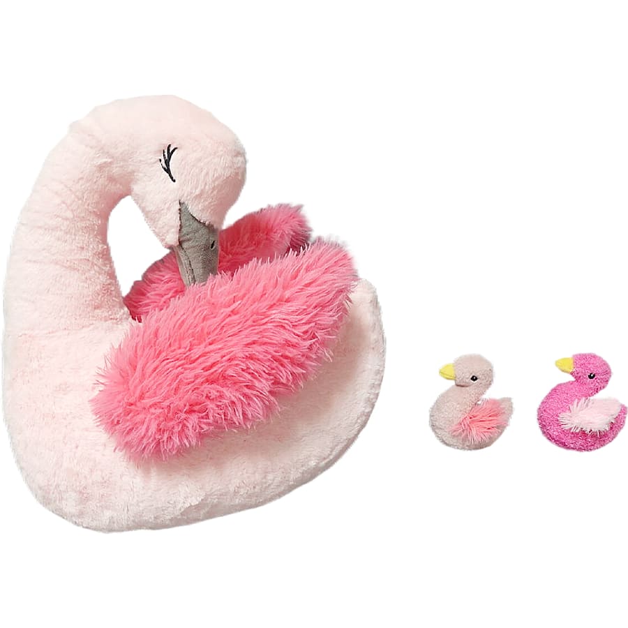 Christmas Jumbo Plush Toy Mums &Bubs Pink Swan