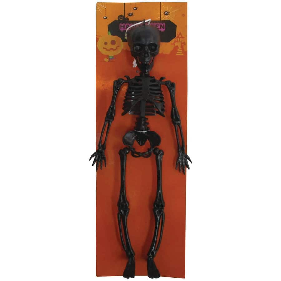 Woolworths Halloween Decorations Small Hanging Skeleton Black