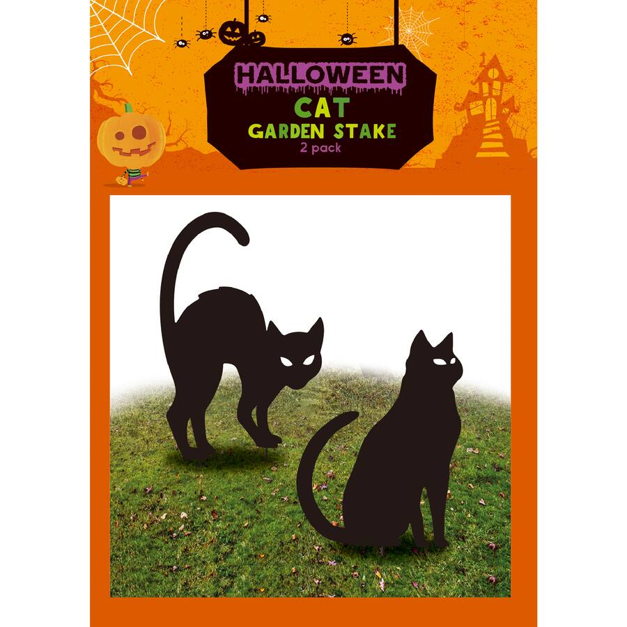 Woolworths Halloween Decorations Garden Stake Sign Cat