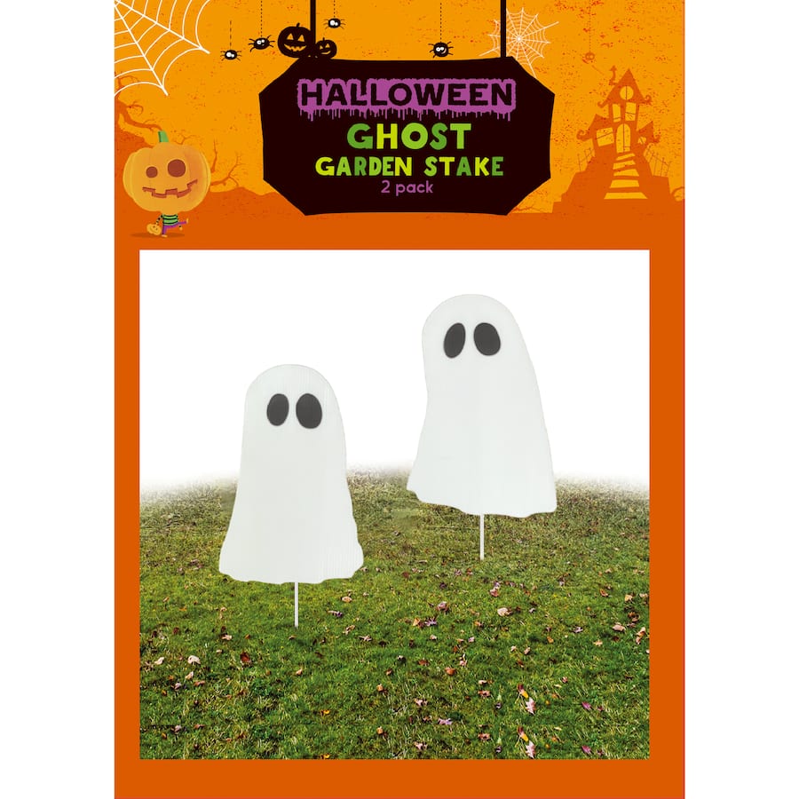 Woolworths Halloween Decorations Garden Stake Sign Ghost