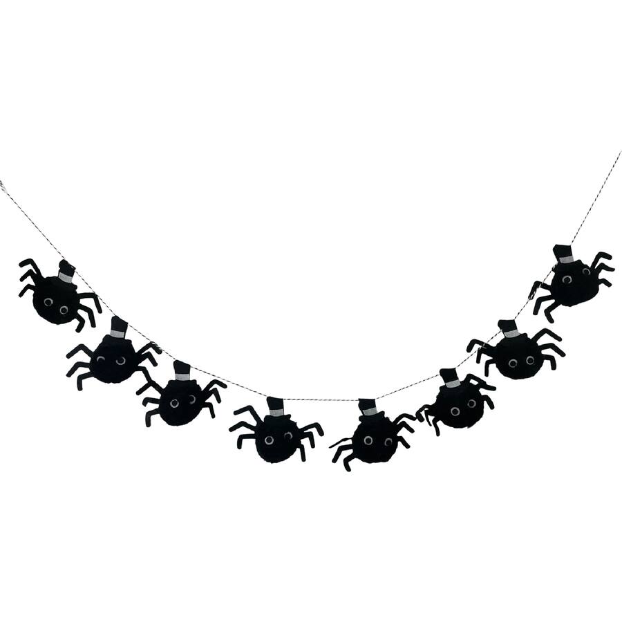 Woolworths Halloween Decorations 3D Pom Pom Garland Spider