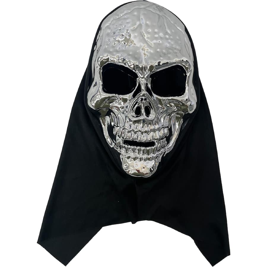 Woolworths Halloween Masks Deluxe Mask Silver Skull