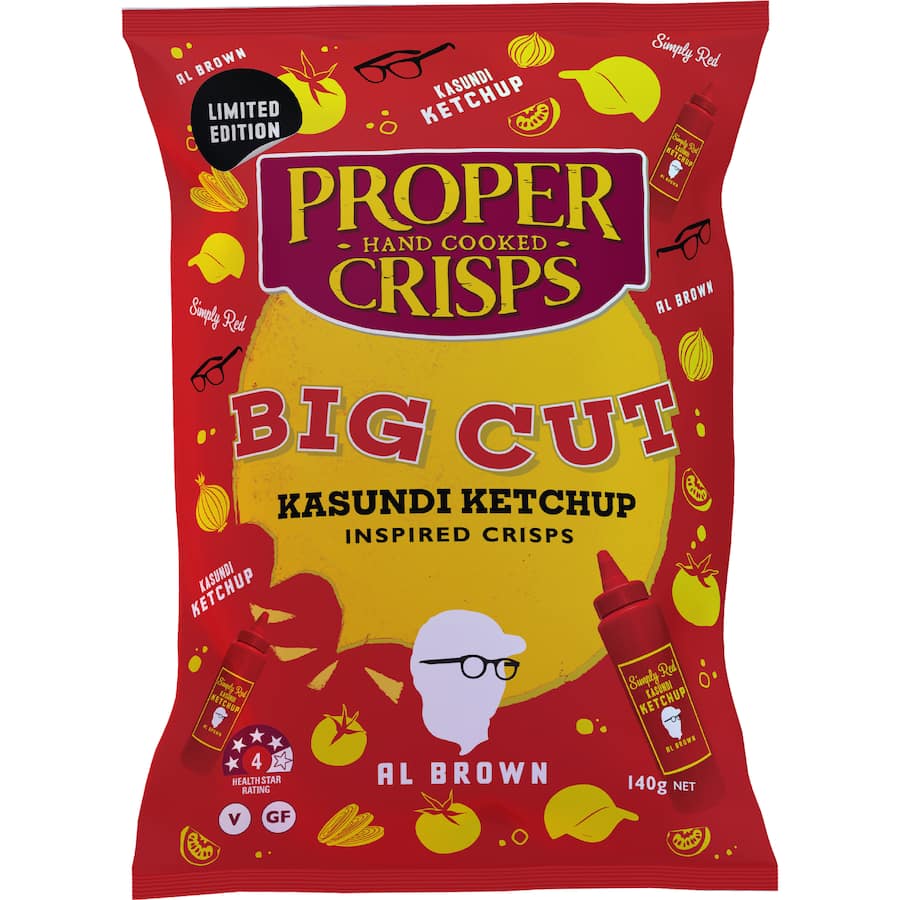 Proper Crisps Big Cut Chips Kasundi Ketchup