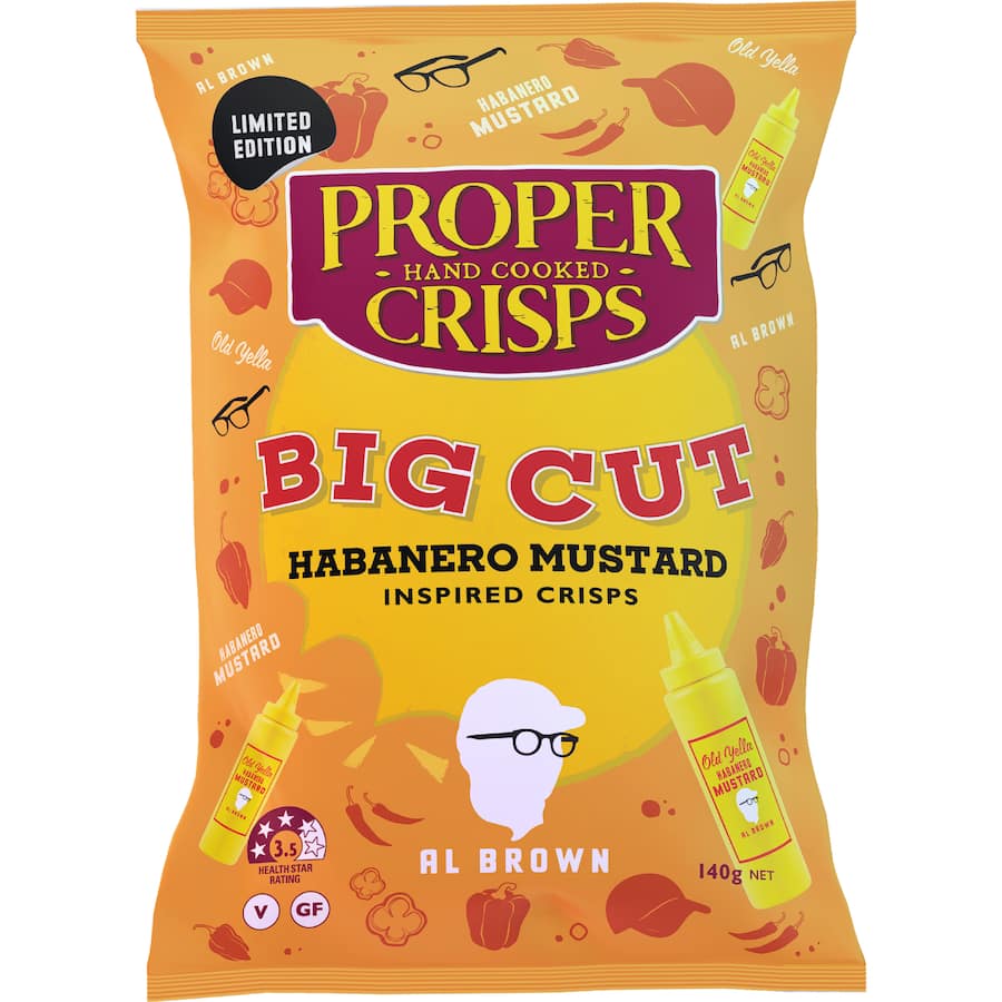 Proper Crisps Big Cut Chips Habanero Mustard
