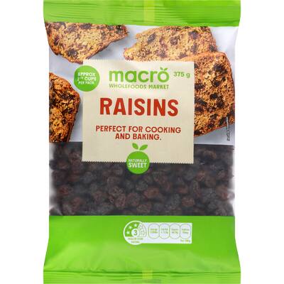 macro raisins 