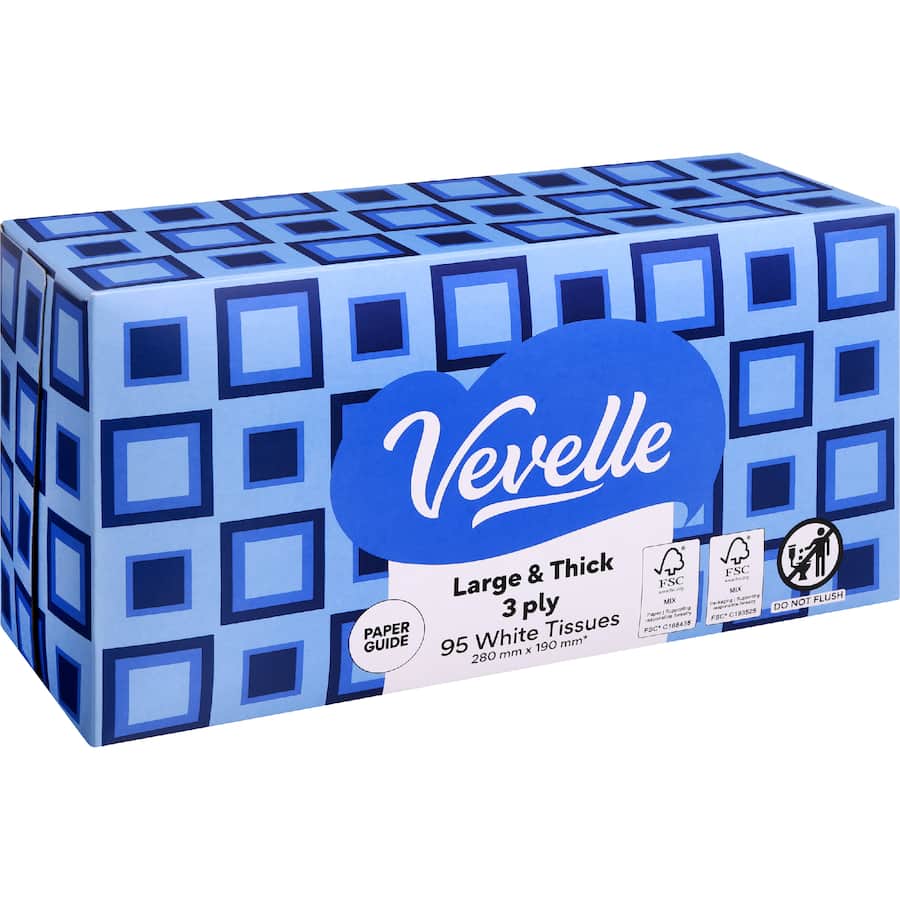 Vevelle Facial Tissue 3 Ply Large And Thick
