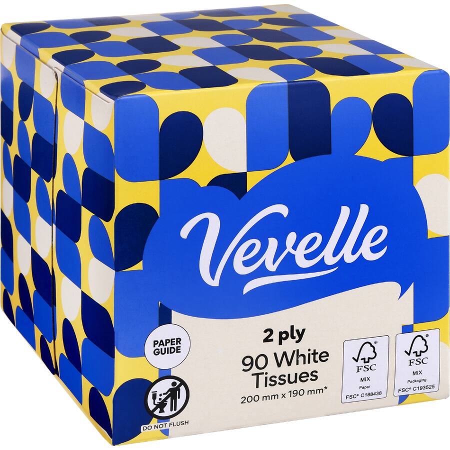 Vevelle Facial Tissue Cube 2 Ply