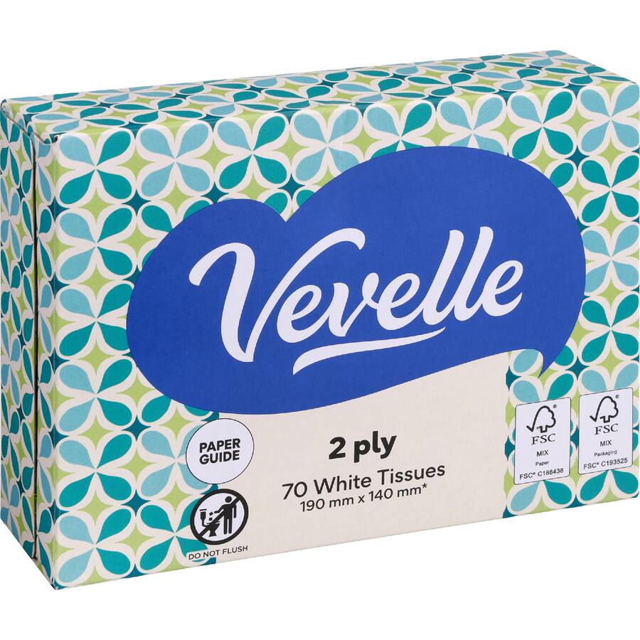 Vevelle Facial Tissue Travel Box 2 Ply