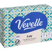 vevelle facial tissue travel box 2 ply