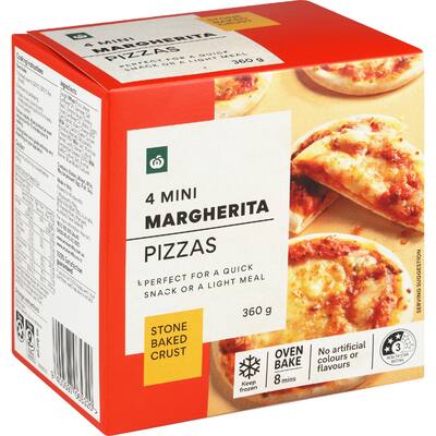 woolworths pizza margherita mini pizzas