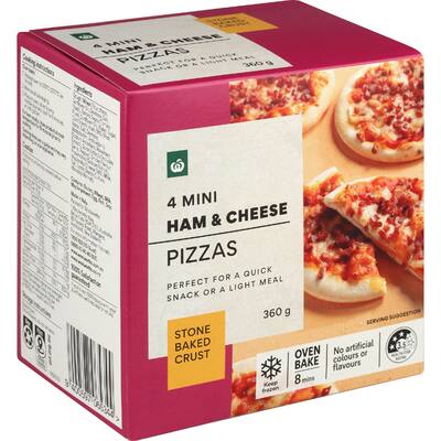 woolworths pizza mini ham and cheese