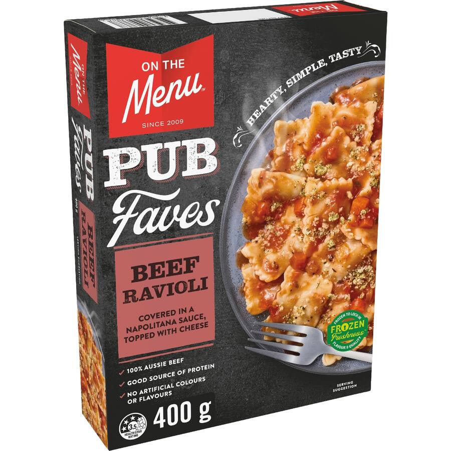 On The Menu Frozen Meal Beef Ravioli