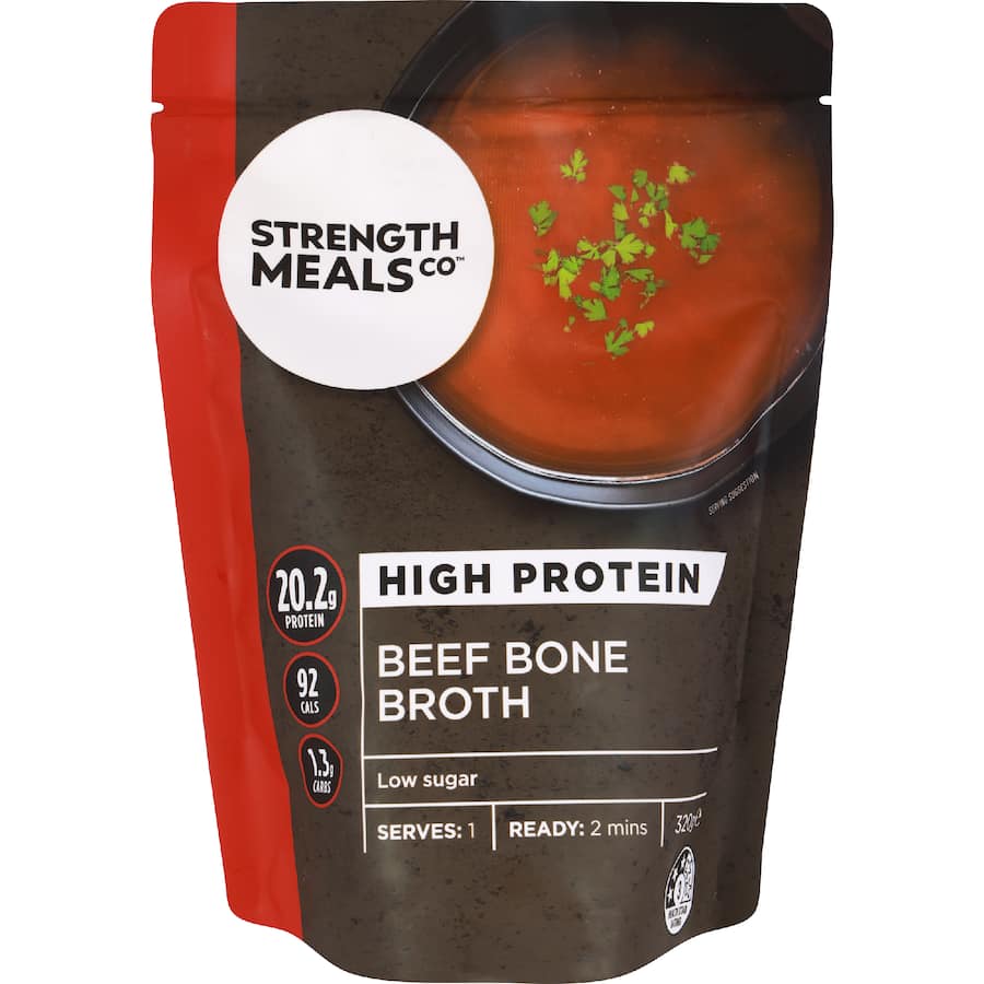 Strength Meals Co Soup Beef Bone Broth Pouch